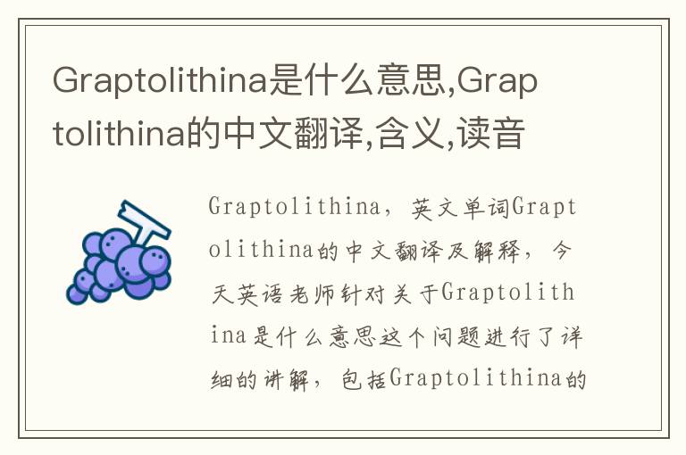 Graptolithina是什么意思,Graptolithina的中文翻译,含义,读音发音,用法,造句,参考例句