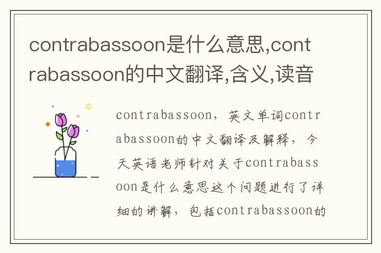 contrabassoon是什么意思,contrabassoon的中文翻译,含义,读音发音,用法,造句,参考例句