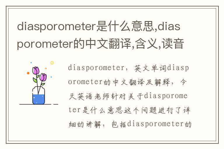 diasporometer是什么意思,diasporometer的中文翻译,含义,读音发音,用法,造句,参考例句