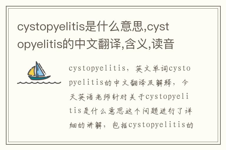 cystopyelitis是什么意思,cystopyelitis的中文翻译,含义,读音发音,用法,造句,参考例句