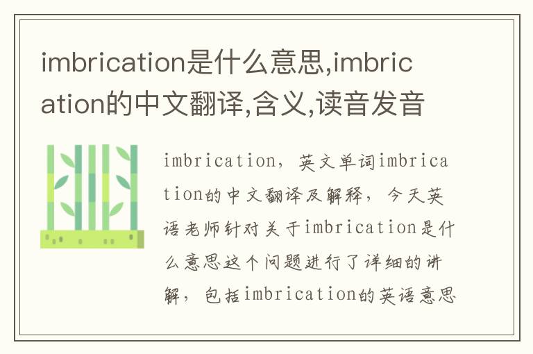 imbrication是什么意思,imbrication的中文翻译,含义,读音发音,用法,造句,参考例句