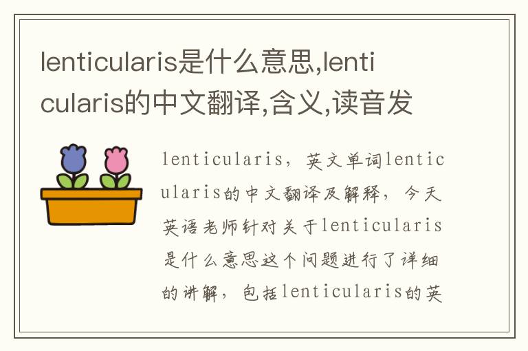 lenticularis是什么意思,lenticularis的中文翻译,含义,读音发音,用法,造句,参考例句