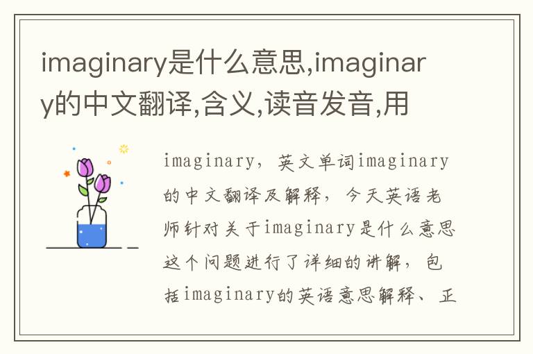 imaginary是什么意思,imaginary的中文翻译,含义,读音发音,用法,造句,参考例句