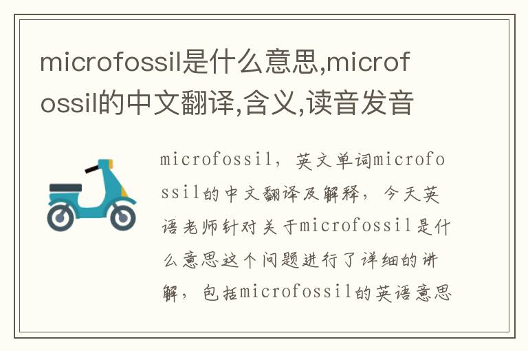 microfossil是什么意思,microfossil的中文翻译,含义,读音发音,用法,造句,参考例句