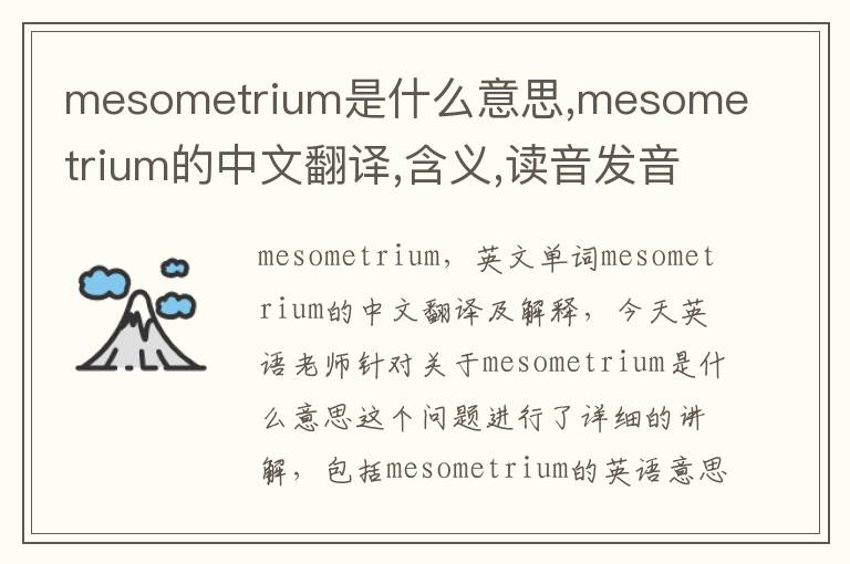 mesometrium是什么意思,mesometrium的中文翻译,含义,读音发音,用法,造句,参考例句