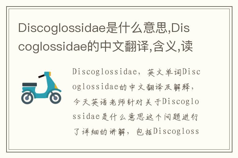 Discoglossidae是什么意思,Discoglossidae的中文翻译,含义,读音发音,用法,造句,参考例句