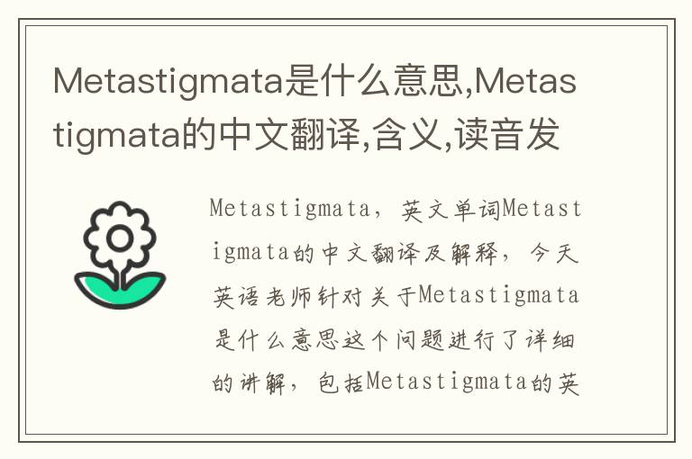 Metastigmata是什么意思,Metastigmata的中文翻译,含义,读音发音,用法,造句,参考例句