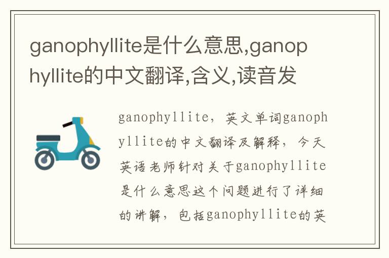 ganophyllite是什么意思,ganophyllite的中文翻译,含义,读音发音,用法,造句,参考例句