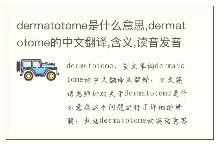 dermatotome是什么意思,dermatotome的中文翻译,含义,读音发音,用法,造句,参考例句