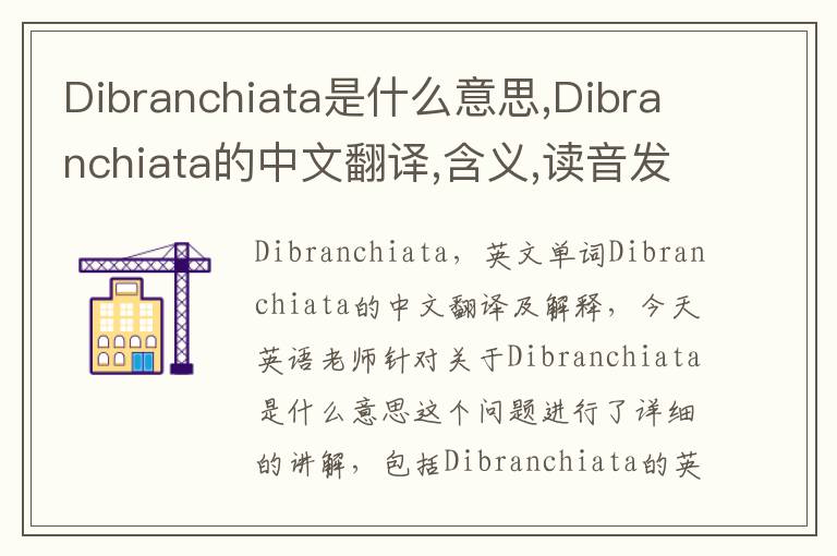 Dibranchiata是什么意思,Dibranchiata的中文翻译,含义,读音发音,用法,造句,参考例句