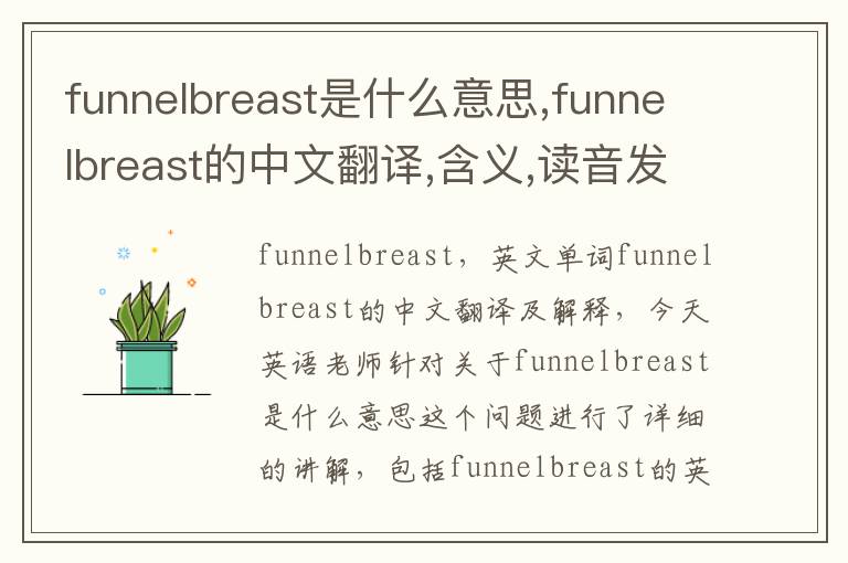 funnelbreast是什么意思,funnelbreast的中文翻译,含义,读音发音,用法,造句,参考例句