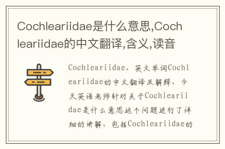 Cochleariidae是什么意思,Cochleariidae的中文翻译,含义,读音发音,用法,造句,参考例句