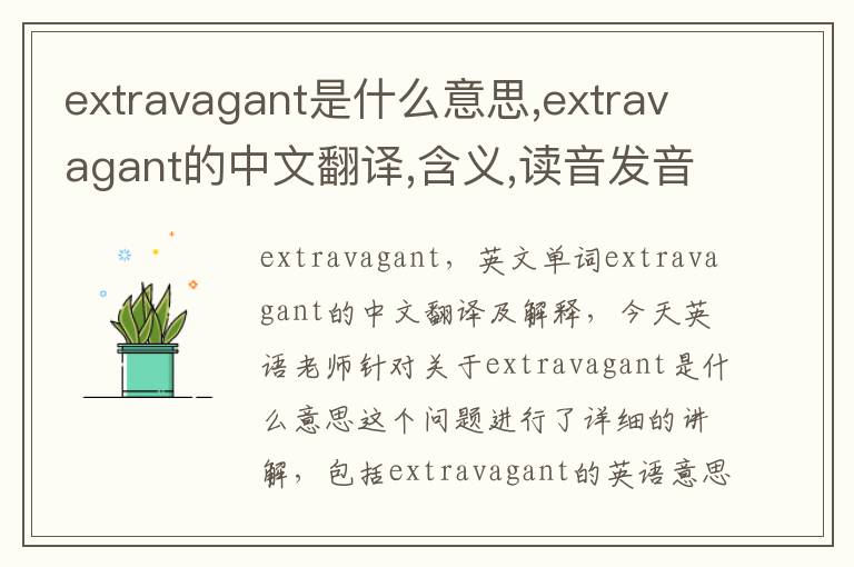 extravagant是什么意思,extravagant的中文翻译,含义,读音发音,用法,造句,参考例句