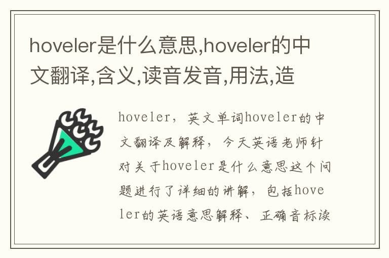 hoveler是什么意思,hoveler的中文翻译,含义,读音发音,用法,造句,参考例句