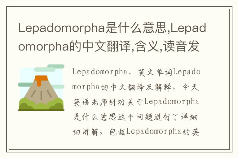 Lepadomorpha是什么意思,Lepadomorpha的中文翻译,含义,读音发音,用法,造句,参考例句