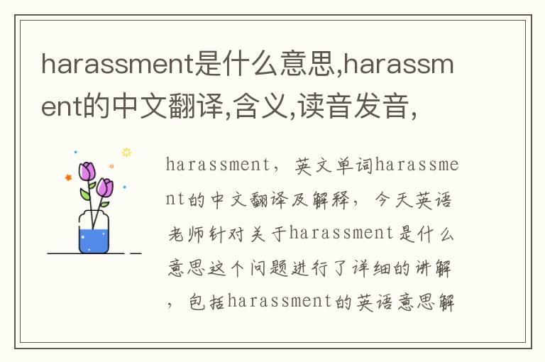 harassment是什么意思,harassment的中文翻译,含义,读音发音,用法,造句,参考例句