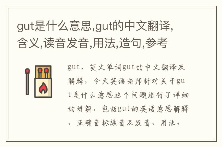 gut是什么意思,gut的中文翻译,含义,读音发音,用法,造句,参考例句