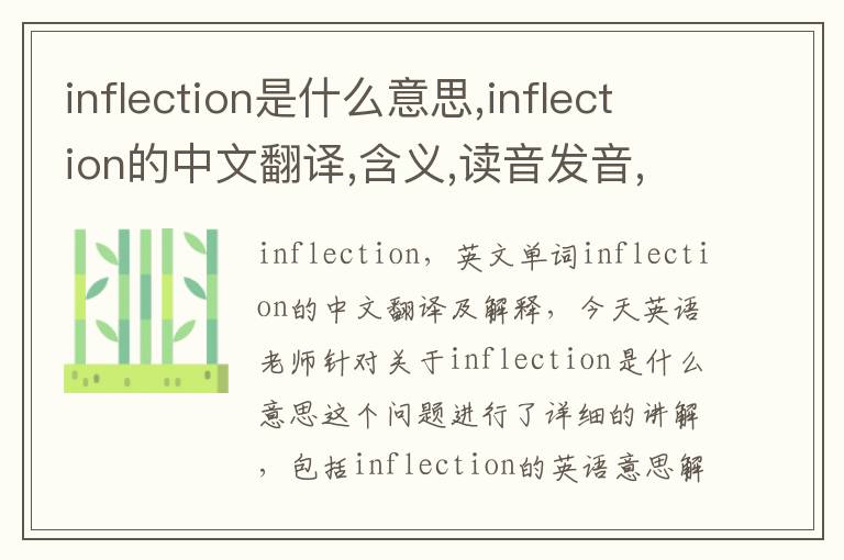 inflection是什么意思,inflection的中文翻译,含义,读音发音,用法,造句,参考例句