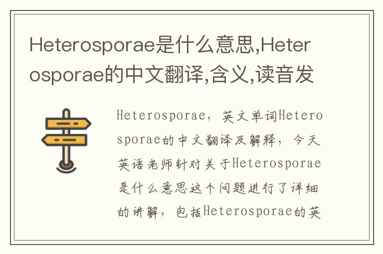 Heterosporae是什么意思,Heterosporae的中文翻译,含义,读音发音,用法,造句,参考例句