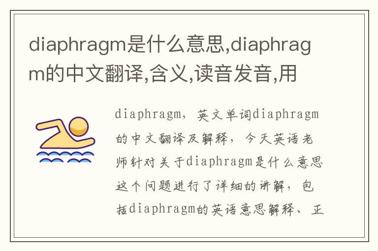 diaphragm是什么意思,diaphragm的中文翻译,含义,读音发音,用法,造句,参考例句