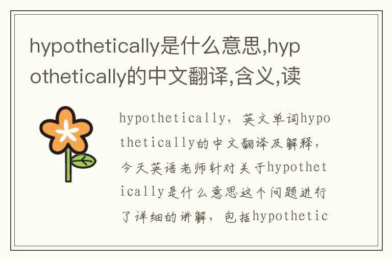 hypothetically是什么意思,hypothetically的中文翻译,含义,读音发音,用法,造句,参考例句