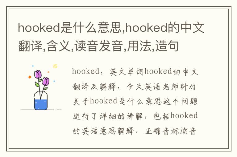 hooked是什么意思,hooked的中文翻译,含义,读音发音,用法,造句,参考例句