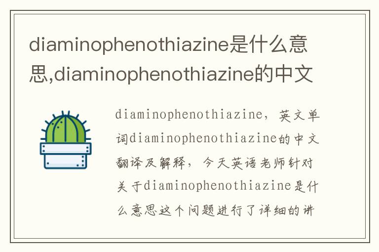 diaminophenothiazine是什么意思,diaminophenothiazine的中文翻译,含义,读音发音,用法,造句,参考例句