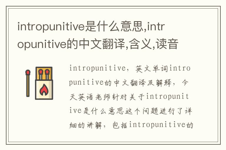 intropunitive是什么意思,intropunitive的中文翻译,含义,读音发音,用法,造句,参考例句