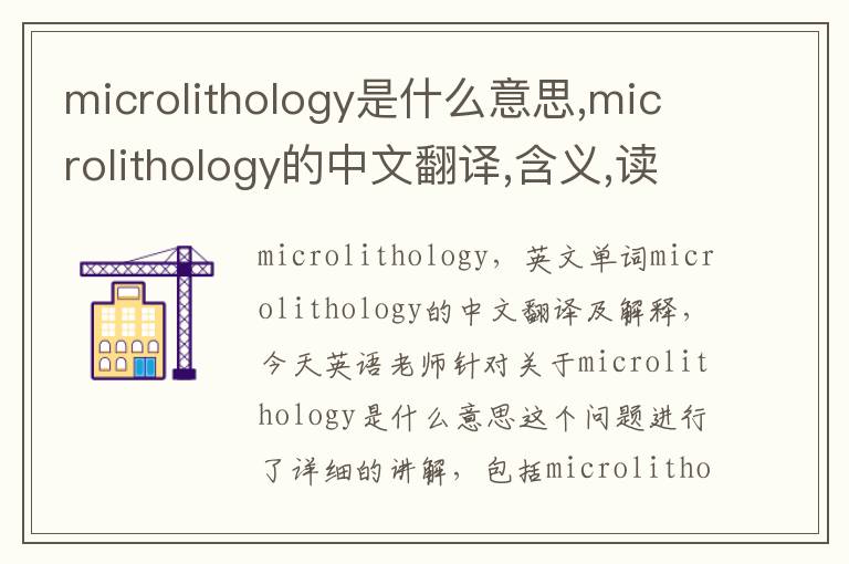 microlithology是什么意思,microlithology的中文翻译,含义,读音发音,用法,造句,参考例句