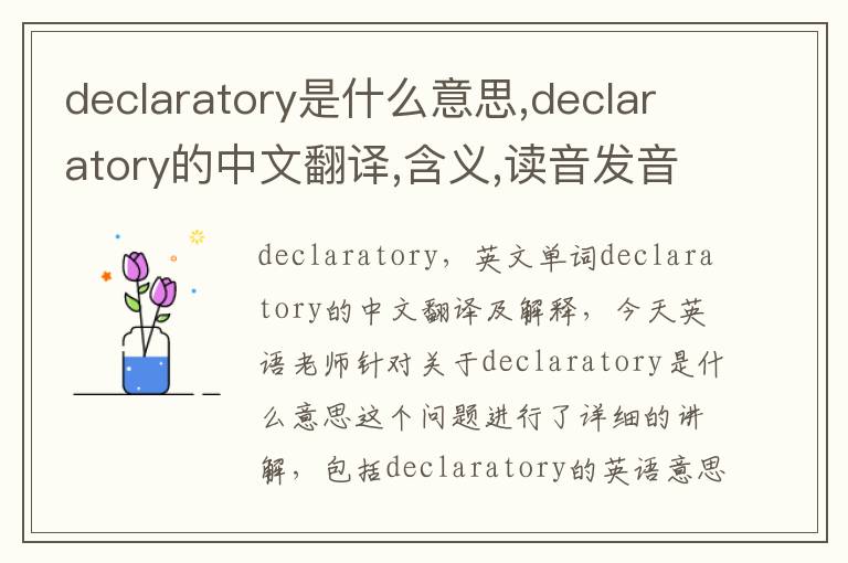 declaratory是什么意思,declaratory的中文翻译,含义,读音发音,用法,造句,参考例句