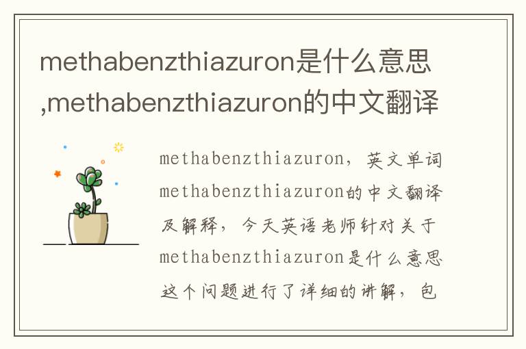 methabenzthiazuron是什么意思,methabenzthiazuron的中文翻译,含义,读音发音,用法,造句,参考例句