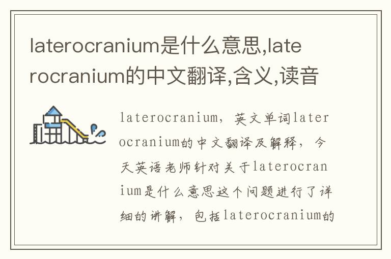 laterocranium是什么意思,laterocranium的中文翻译,含义,读音发音,用法,造句,参考例句