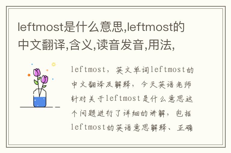 leftmost是什么意思,leftmost的中文翻译,含义,读音发音,用法,造句,参考例句