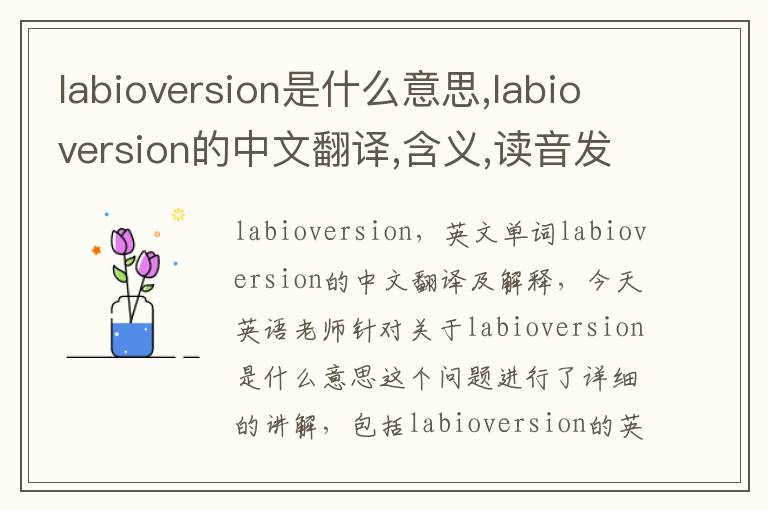 labioversion是什么意思,labioversion的中文翻译,含义,读音发音,用法,造句,参考例句