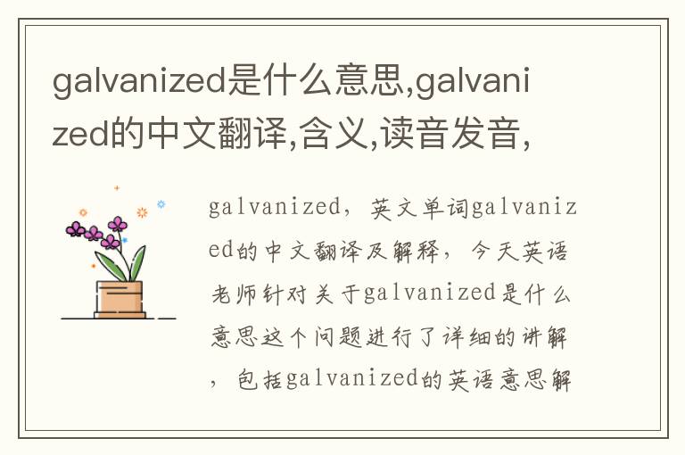 galvanized是什么意思,galvanized的中文翻译,含义,读音发音,用法,造句,参考例句