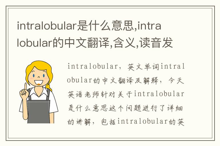 intralobular是什么意思,intralobular的中文翻译,含义,读音发音,用法,造句,参考例句