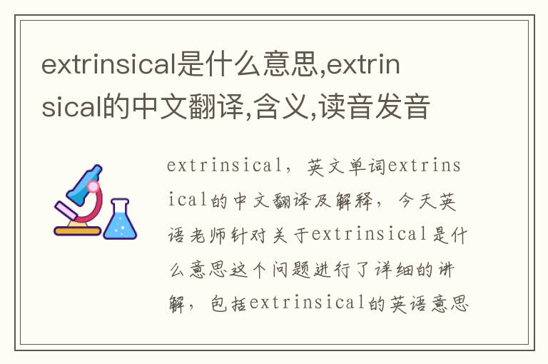 extrinsical是什么意思,extrinsical的中文翻译,含义,读音发音,用法,造句,参考例句