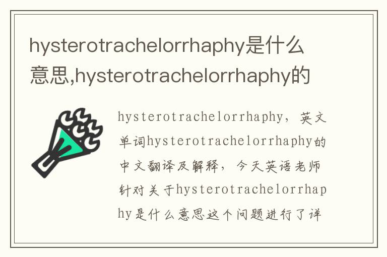 hysterotrachelorrhaphy是什么意思,hysterotrachelorrhaphy的中文翻译,含义,读音发音,用法,造句,参考例句