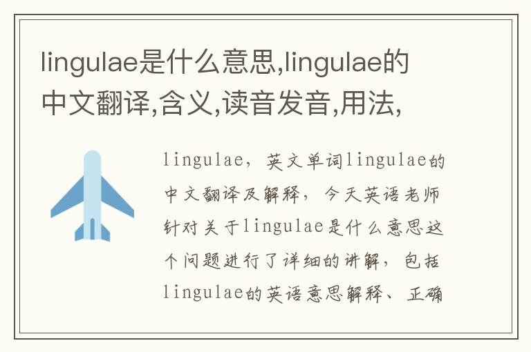 lingulae是什么意思,lingulae的中文翻译,含义,读音发音,用法,造句,参考例句