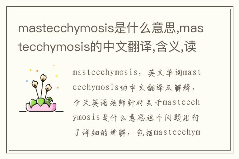 mastecchymosis是什么意思,mastecchymosis的中文翻译,含义,读音发音,用法,造句,参考例句