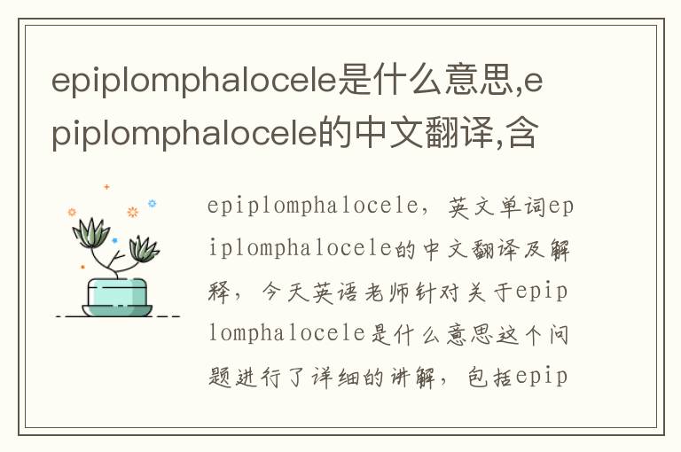 epiplomphalocele是什么意思,epiplomphalocele的中文翻译,含义,读音发音,用法,造句,参考例句