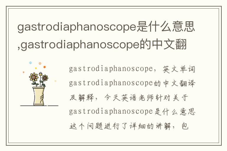 gastrodiaphanoscope是什么意思,gastrodiaphanoscope的中文翻译,含义,读音发音,用法,造句,参考例句