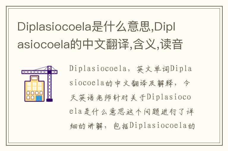 Diplasiocoela是什么意思,Diplasiocoela的中文翻译,含义,读音发音,用法,造句,参考例句