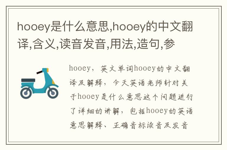 hooey是什么意思,hooey的中文翻译,含义,读音发音,用法,造句,参考例句