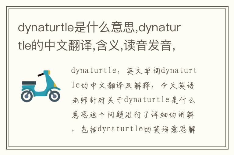 dynaturtle是什么意思,dynaturtle的中文翻译,含义,读音发音,用法,造句,参考例句