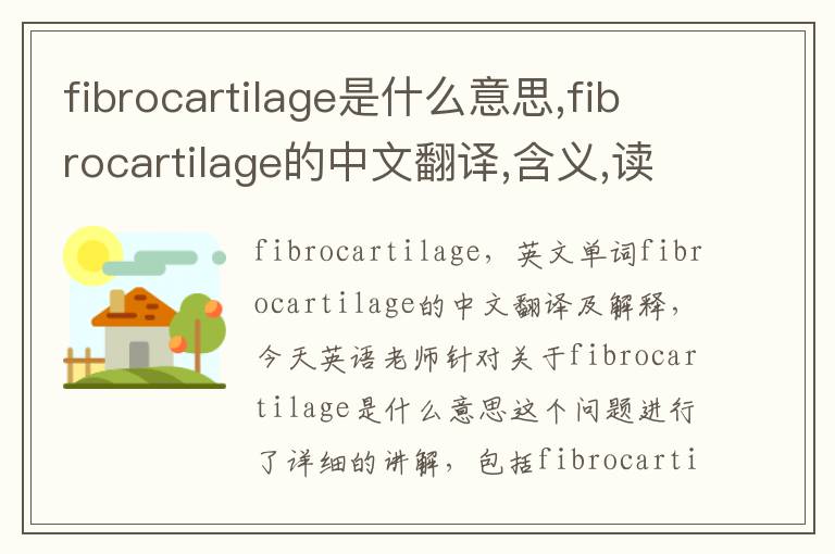 fibrocartilage是什么意思,fibrocartilage的中文翻译,含义,读音发音,用法,造句,参考例句