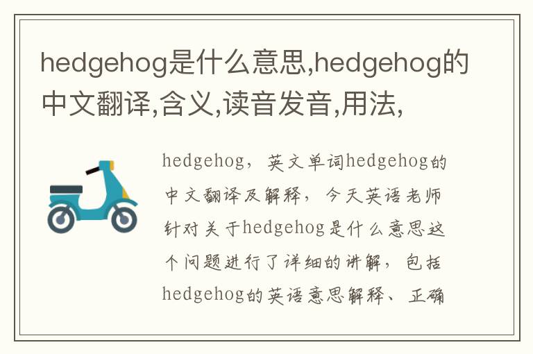 hedgehog是什么意思,hedgehog的中文翻译,含义,读音发音,用法,造句,参考例句