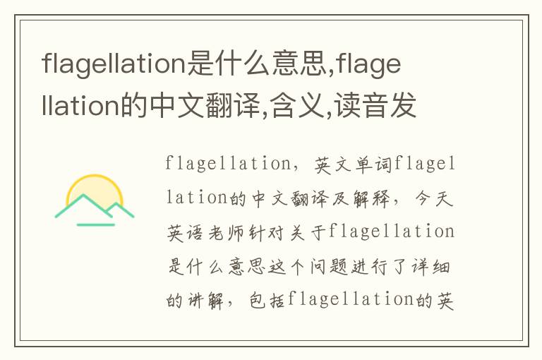 flagellation是什么意思,flagellation的中文翻译,含义,读音发音,用法,造句,参考例句