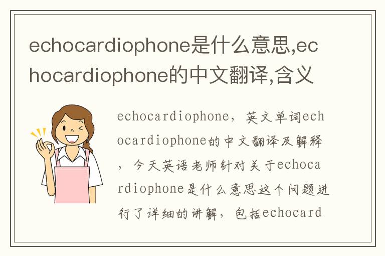 echocardiophone是什么意思,echocardiophone的中文翻译,含义,读音发音,用法,造句,参考例句