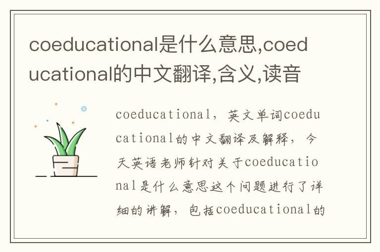 coeducational是什么意思,coeducational的中文翻译,含义,读音发音,用法,造句,参考例句